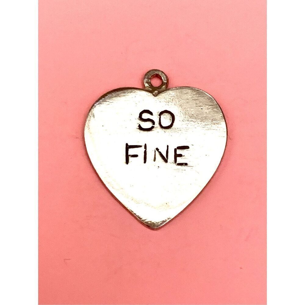 .925 Heart engraved So Fine Sterling Silver Jewelry Charm #valentine